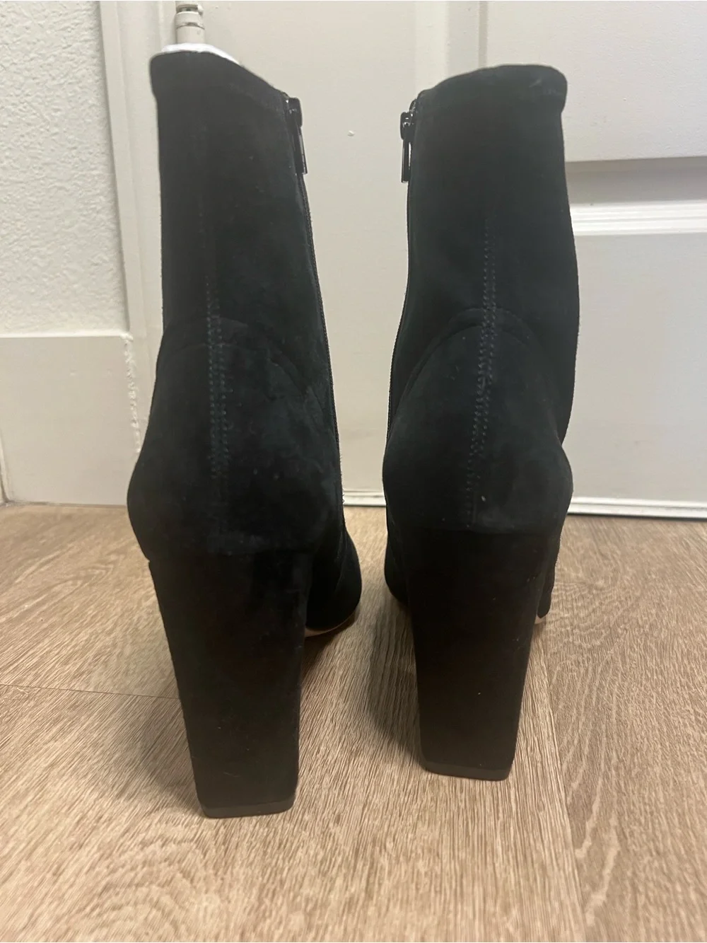 Loeffler Randall Isla Black Suede Pointed Toe Ankle Boots Size 9 NIB